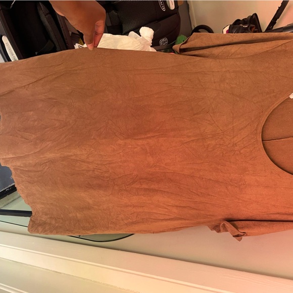 Brown Suede Short Dress - Picture 1 of 4